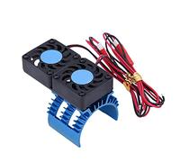 ANKROYU SUPERSE Hobby A2 Ventilador Dual Aluminio 540 Radiador no inductivo Radiador de enfriamiento de Alto Rendimiento para vehículos de Motor HSP RC 1/10 Modelo de Escala AHOS Azul (Azul)
