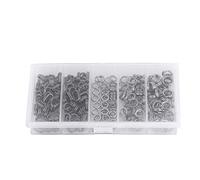ANKROYU Tackle de pesca de anillo dividido, anillos de doble división de acero inoxidable de 200 PC, conectores de tacle de pesca de 5 tamaño con diseño de corte en ángulo, agua sa