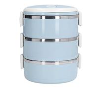 ANKROYU Thermal Lunch Box 304 Stainless Steel 3 Layer Insulated Round Box with Lock Leak Proof Design for Office School Work Travel Meal Prep Food Container