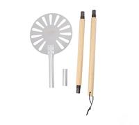 ANKROYU Turner de pizza profesional de acero inoxidable perforado con mango de madera extraíble para hornear al aire libre en el hogar, accesorio para horno de pizza, 23 cm, 9 pulg