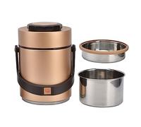ANKROYU Vacuum Insulated Lunch Box 3 Layer Stainless Steel Food Jar Leakproof Thermal Container for Office School Picnic Travel 1500ml Dark Light (Oro)