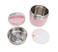 ANKROYU Vacuum Insulated Lunch Box Stainless Steel 1.5L Double Wall Thermal Food Container Leak Proof Box for Office Workers Students Travel Picnic (Rosado)