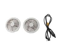 ANKROYU Ventilador de ropa con aire acondicionado, doble cabezal, alimentado por USB, velocidad ajustable, ventilador de chaleco de enfriamiento portátil con motor sin escobillas p