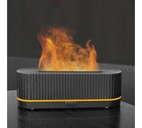 Ankrs Difusor de Aceites Esenciales 200 ML con Effet Flamme, pequeño humidificador con 7 Colores de luz LED para hogar y Oficina (Negro)
