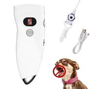 Ankrs Portátil Dispositivo Ultrasónico Anti Ladridos para Perros, 9 Engranajes Ahuyentador de Perros, Rango de 7,6 m, Recargable USB, Dispositivo Entrenamiento para Perros con Linterna LED (Blanco)