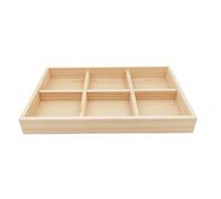 Anktily Caja divisora de almacenamiento de madera con 6 compartimentos, caja de almacenamiento de escritorio para artículos diversos, organizador de calcetines, estuche de almacenamiento de ropa