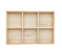Anktily Caja divisora de almacenamiento de madera sin terminar, caja de exhibición con 6 compartimentos, organizador de calcetines, estuche de almacenamiento de ropa interior, bandeja de exhibición de