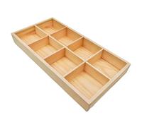 Anktily Caja divisora de almacenamiento de madera sin terminar, caja de exhibición de 8 compartimentos, organizador de calcetines, estuche de almacenamiento de ropa interior, bandeja de exhibición de