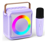 Ankuka Juguetes de karaoke para niños y adultos con 1 micrófono, máquina de karaoke portátil con luz LED y efectos de cambio de voz, regalos para niños de 3 a 18 años, fiestas de cumpleaños familiares