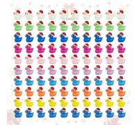 ANKUOFUA 100 Canards Miniatures en Plastique, 10 Couleurs - 1,6 x 1,8 cm Mini Canards en Résine, Petit Canard à Cacher, Mini Canard de Noël, Pour Artisanat, Décorations Maison, Aquarium et Jardin