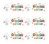 ANKUOFUA Regalo Profesora Infantil, 6 Pack Regalos Originales para Profesores, Regalos Profesora Guarderia 6 Llaveros Profesoras & 6 Tarjeta Profesor Regalo Maestra Infantil Regalo Profesora Primaria