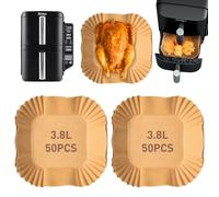 Ankway 100 Piezas Papel Freidora Aire, 14cm Papel Air Fryer Cuadrado para Ninja Doble Cesta SL300EU, Antiadherente, Desechable Accesorios Freidora de Aire