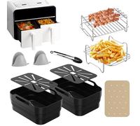 Ankway 2024 Accesorios Freidora De Aire Para Ninja AF500EU 10,4L, Air Fryer Accesorios Para Ninja Foodi Dual Que Incluyen Molde De Silicona, Rejillas