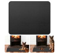 Ankway Alfombra Ignífuga para Chimenea, 100 * 80cm Resistentes al Fuego Tapetes para Chimenea, Estufas chimeneas para Proteger el Suelo contra chispas-Esquinas pequeñas y Redondeadas