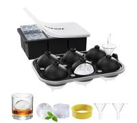 Ankway Cubiteras para Hielo Grande 2pcs, 4.8cm Cubitos de Hielo Cuadrado y Redondo,6 Cubitera Silicona, Ice Cube Tray Sin BPA para Alimentos Bebés Whisky Purés de Frutas Helado