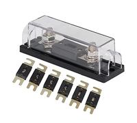 ANL Holder Block Kit | 6Pcs 60A 80A 100A 150A 250A 300A Circuit Protectors for Car Audio/Boat Stereo/Truck System | 200A Built - In Circuit Protector, Water - Tight Cover