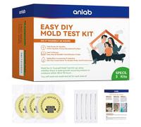 anlab™ Kit de prueba de moho para el hogar, detector de moho para el hogar, prueba el sistema HVAC, superficies del hogar, kit de prueba de calidad del aire interior, guía de identificación incluida,