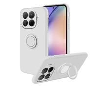 Anlalish - Carcasa para Xiaomi 17T Pro de silicona antigolpes y antiarañazos, funda protectora para Xiaomi 17T Pro con soporte para anillo magnético giratorio de 360º, color blanco
