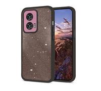 Anlalish Funda para Motorola Edge 50 Fusion, funda con purpurina degradada, carcasa Motorola Edge 50 Fusion Cover Silicona Transparente Suave TPU Resistente a Golpes Luxury 2 en 1 Case (Marrón)