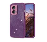Anlalish Funda para Motorola Edge 50 Fusion, funda con purpurina degradado, carcasa Motorola Edge 50 Fusion Cover Silicona Transparente Suave TPU Resistente a los Golpes Luxury 2 en 1 Case (morado