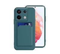 Anlalish Funda para Xiaomi Redmi Note 13 Pro 5G antigolpes protectora con tarjetero, funda Xiaomi Redmi Note 13 Pro 5G silicona TPU ultra fina protección (verde oscuro)