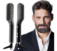 ANLAN Cepillo Alisador de Barba con 5 Niveles de Temperatura, Cepillo Barba Electrico Plancha de Pelo Flequillo Eléctrico Profesional Peine de Peluquería Multifuncional Cepillo para Hombre Mujer