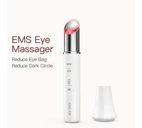 ANLAN Dispositivo de belleza ocular Masajeador ocular de microcorriente Elimina bolsas y ojeras Luz roja y azul Instrumento de masaje lifting para ojos Rosa