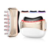 ANLAN Herramienta eléctrica de Gua Sha 2 en 1, masajeador facial con luz roja, masajeador facial con vibración, masajeador facial para cuello y cara, dispositivo de escultura antienvejecimiento