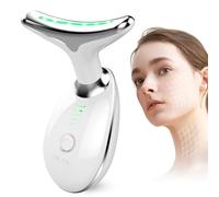 ANLAN Masajeador Cara Cuello Antiarrugas Masajeador Facial Reafirmante Mujer con Calor Luz LED EMS Lifting para Aclarar Líneas del Cuello (45°C)