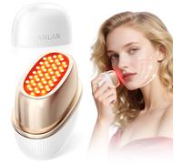 ANLAN Masajeador facial EMS con 3 niveles de vibración y dispositivo de fototerapia, masajeador facial antiarrugas, para cuello y cuello, reduce la hinchazón y las arrugas