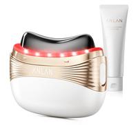 ANLAN Natural Jade 2 en 1 eléctrico Gua Sha herramienta de escultura facial con vibración, masajeador facial para mujer, terapia de luz roja LED para cuello y cara, regalo de cumpleaños para mujeres
