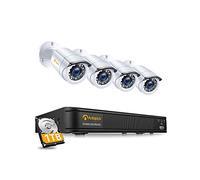 Anlapus 1080p Kit Cámara de Vigilancia 8CH Grabador DVR 1TB Disco Duro con 4x 2MP Cámara Seguridad Exterior, Visión Nocturna