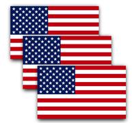 Anley 5 X 3 inch American US Flag Decal - Patriotic Stars Reflective Stripe USA Flag car Stickers - Support US Military (3 Pack)