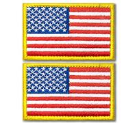Anley Tactical Parches bordados de la bandera de EE. UU. (2 unidades) - 2 "x 3" Parche de emblema militar para coser con uniforme militar de la bandera estadounidense de EE. UU.