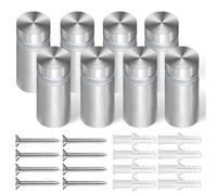 Anley Tornillos Separadores para Señalización, Juego de 8 Piezas con Tacos de Pared y Espaciadores de Goma - Montajes de Pared con Clavos de Acero Inoxidable-Colgar Letreros y Paneles(1/2 x 1 Pulgada)