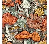 ANLIKY-Pro Papel pintado autoadhesivo con estampado de Cogumelo, 44X300CM papel de contacto autoadhesivo, extraíble, con estampado de flores y hongos, película decorativa para muebles.