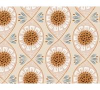 ANLIKY-Pro Papel pintado autoadhesivo, papel de contacto con girasol bohemio, 44 x 600 cm, fondo claro, sin costuras, patrón floral, extraíble, película decorativa para pared