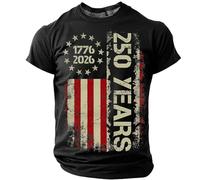 AnLingOu Camiseta Retro Americana De Aniversario para Hombre con Estampado, Moda con Estampado Digital 3D, Cuello Redondo, Camiseta Talla Grande S