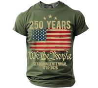 AnLingOu Camiseta Retro Americana De Aniversario para Hombre con Estampado, Moda con Estampado Digital 3D, Cuello Redondo, Camiseta Talla Grande S