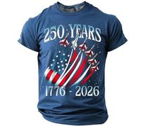 AnLingOu Camiseta Retro Americana De Aniversario para Hombre con Estampado, Moda con Estampado Digital 3D, Cuello Redondo, Camiseta Talla Grande S