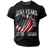 AnLingOu Camiseta Retro Americana De Aniversario para Hombre con Estampado, Moda con Estampado Digital 3D, Cuello Redondo, Camiseta Talla Grande S