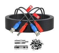 ANLINK Cable de alimentación de vídeo todo en uno de 5 m, cable de alimentación de vídeo BNC prefabricado para cámaras de seguridad CCTV, sistemas de vigilancia DVR, con conectores BNC RCA y clips de