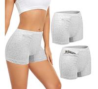 ANLINKSHINE Women's Underwear with Secret Pockets Panties, 2 Packs Travel Boxers with Secret Pocket, Money Belt for Travel Women Hidden (Gray) - S Size