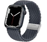 Anlinser Compatible con Correa Apple Watch 42mm 41mm 40mm 38mm, Pulsera Elástica de Bucle Solo para iWatch SE Serie 11 10 9 8 7 6 5 4-1, Gris