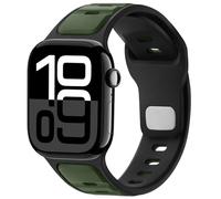 Anlinser Correas Compatible con Correa Apple Watch 42mm 41mm 40mm 38mm, Pulsera Deportiva de Silicona Ajustable para iWatch Serie 11/10/9/8/7/6/5/4-1 SE, Verde Militar