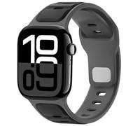 Anlinser Correas Compatible con Correa Apple Watch 42mm 41mm 40mm 38mm, Pulsera Deportiva de Silicona Ajustable para iWatch Serie 11/10/9/8/7/6/5/4-1 SE, Negro-Gris