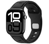 Anlinser Correas Compatible con Correa Apple Watch 42mm 41mm 40mm 38mm, Pulsera Deportiva de Silicona Ajustable para iWatch Serie 11/10/9/8/7/6/5/4-1 SE, Negro