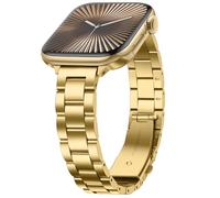 Anlinser Correas Compatible con Correa Apple Watch 42mm 41mm 40mm 38mm, Pulseras de Metal Delgadas pour Femmes et Hommes Compatible con iWatch Serie 11 10 9 8 7 6 5-1 SE (Oro)