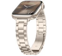 Anlinser Correas Compatible con Correa Apple Watch 42mm 41mm 40mm 38mm, Pulseras de Metal Delgadas pour Femmes et Hommes Compatible con iWatch Serie 11 10 9 8 7 6 5-1 SE (Blanco Estrella)