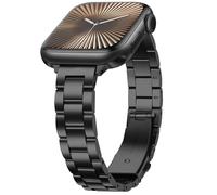 Anlinser Correas Compatible con Correa Apple Watch 42mm 41mm 40mm 38mm, Pulseras de Metal Delgadas pour Femmes et Hommes Compatible con iWatch Serie 11 10 9 8 7 6 5-1 SE (Negro)